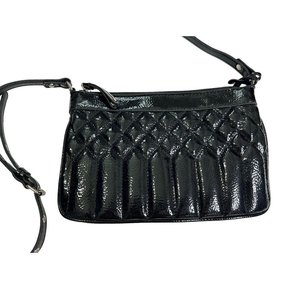 Nine‎ West Small Black Shiny Quilted Crossbody Bag NEW - Picture 2 of 10
